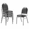 Flash Sale 🧨 National Public Seating Stacking Chairs NPS 9200 Series Dome-Back Vinyl Padded Stack Chair, Panther Black/Silvervein, 4 Pack (9210-SV/4) ✔️ -Advantage Shop sp130557658 s7