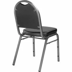 Flash Sale 🧨 National Public Seating Stacking Chairs NPS 9200 Series Dome-Back Vinyl Padded Stack Chair, Panther Black/Silvervein, 4 Pack (9210-SV/4) ✔️ -Advantage Shop sp130557662 s7
