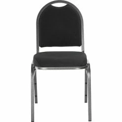 Buy ❤️ National Public Seating Stacking Chairs NPS 9200 Series Dome-Back Fabric Padded Stack Chair, Ebony Black/Silvervein, 4 Pack (9260-SV/4) 😉 -Advantage Shop sp130557671 s7