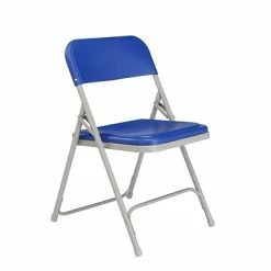 Cheap 🥰 National Public Seating NPS 800 Series Premium Light-Weight Plastic Folding Chairs, Blue/Gray, 4 Pack (805/4) 😉 -Advantage Shop sp130557848 s7