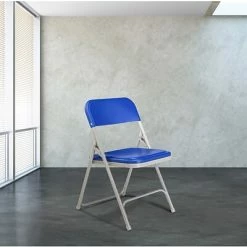 Cheap 🥰 National Public Seating NPS 800 Series Premium Light-Weight Plastic Folding Chairs, Blue/Gray, 4 Pack (805/4) 😉 -Advantage Shop sp130557854 s7