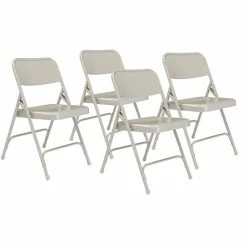 Outlet 😉 National Public Seating Stacking & Folding Chairs NPS 200 Series All-Steel Armless Premium Folding Chair, Gray, 4/Pack (202/4) 🔔