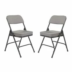 Discount ✨ National Public Seating Folding Chairs NPS 3200 Series Fabric Armless Premium Folding Chair, Charcoal Gray, 2 Pack (3212/2) 🔥