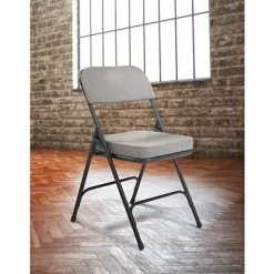 Discount ✨ National Public Seating Folding Chairs NPS 3200 Series Fabric Armless Premium Folding Chair, Charcoal Gray, 2 Pack (3212/2) 🔥 -Advantage Shop sp130557963 s7