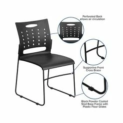New ❤️ Stacking & Folding Chairs Flash Furniture Hercules Plastic Stacking Chair, Black, 5/Pack (5RUT2BK) 🎉 -Advantage Shop sp130857016 s7