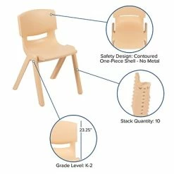 Flash Sale ✔️ Stacking & Folding Chairs Flash Furniture Plastic Student Stacking Chair, Natural, 2-Pieces (2YUYCX004NAT) 🤩 -Advantage Shop sp133536656 s7