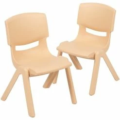 Outlet ✔️ Stacking & Folding Chairs Flash Furniture Plastic Student Stacking Chair, Natural, 2-Pieces (2YUYCX002NAT) 😉
