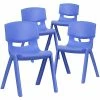 Outlet 🥰 Stacking & Folding Chairs Flash Furniture Plastic Student Stacking Chair, Blue, 4-Pieces (4YUYCX4004BLUE) 🥰