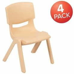 Deals 🎁 Stacking & Folding Chairs Flash Furniture Plastic Student Stacking Chair, Natural, 4-Pieces (4YUYCX4001NAT) 🔥 -Advantage Shop sp133537625 s7