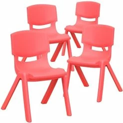Cheapest 🛒 Stacking & Folding Chairs Flash Furniture Plastic Student Stacking Chair, Red, 4-Pieces (4YUYCX4001RED) ⌛