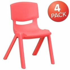 Cheapest 🛒 Stacking & Folding Chairs Flash Furniture Plastic Student Stacking Chair, Red, 4-Pieces (4YUYCX4001RED) ⌛ -Advantage Shop sp133537766 s7