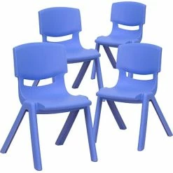 Hot Sale โจ Stacking & Folding Chairs Flash Furniture Plastic Student Stacking Chair, Blue, 4-Pieces (4YUYCX4001BLUE) โ๏ธ