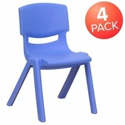Hot Sale ✨ Stacking & Folding Chairs Flash Furniture Plastic Student Stacking Chair, Blue, 4-Pieces (4YUYCX4001BLUE) ✔️ -Advantage Shop sp133541179 s7