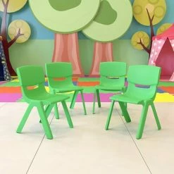 Flash Sale 🥰 Stacking & Folding Chairs Flash Furniture Plastic Student Stacking Chair, Green, 4-Pieces (4YUYCX4001GREEN) ⌛ -Advantage Shop sp133541205 s7