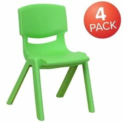 Flash Sale 🥰 Stacking & Folding Chairs Flash Furniture Plastic Student Stacking Chair, Green, 4-Pieces (4YUYCX4001GREEN) ⌛ -Advantage Shop sp133541207 s7