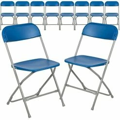 Cheapest ⌛ Stacking & Folding Chairs Flash Furniture HERCULES Premium Catering Events/Game Night/School/Wedding/Barbecue Stacking & Folding Chair, Blue/Gray 👍