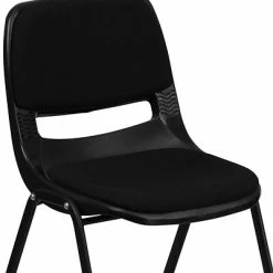 Brand new 🎉 Stacking Chairs Flash Furniture HERCULES Plastic Shell Stack Chair, Black (RUTEO101PADGG) 🤩 -Advantage Shop sp134594351 s7