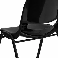 Deals 😀 Stacking Chairs Flash Furniture HERCULES Plastic Shell Stack Chair, Black (RUT-EO1-BK-GG) 💯 -Advantage Shop sp134594363 s7