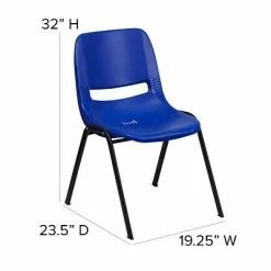 New 🎁 Stacking Chairs Flash Furniture HERCULES Plastic Shell Stack Chair, Blue (RUTEO1BLGG) ⭐ -Advantage Shop sp134594392 s7