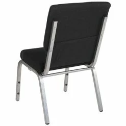 Discount 🛒 Stacking Chairs Flash Furniture HERCULES™ Fabric Stacking Church Chair, Black, Silver Vein Frame (XUCH60096BKSV) 🌟 -Advantage Shop sp134594451 s7