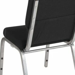 Discount 🛒 Stacking Chairs Flash Furniture HERCULES™ Fabric Stacking Church Chair, Black, Silver Vein Frame (XUCH60096BKSV) 🌟 -Advantage Shop sp134594455 s7