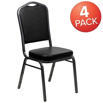 Budget π Flash Furniture HERCULES 4/Pack Banquet Chairs W/Vinyl Seat Silver Vein Frame (4FDC01SVBKVY) 𧨠5 Budget π Flash Furniture HERCULES 4/Pack Banquet Chairs W/Vinyl Seat Silver Vein Frame (4FDC01SVBKVY) 𧨠- Image 3