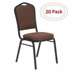 Best deal 🎁 National Public Seating Stacking Chairs NPS 9300 Series Deluxe Fabric Upholstered Stack Chair, Natural Chocolate/Black Sandtex, 20 Pack (9361-BT/20) 👏