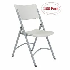 Outlet ❤️ National Public Seating NPS 600 Series Blow Molded Folding Chairs, Speckled? Gray/Textured Gray, 100 Pack (602/100) 🌟