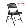 Coupon ⭐ National Public Seating Folding Chairs NPS 1300 Series Premium Vinyl Upholstered Triple Brace Double Hinge Folding Chair, Black, 100 Pack (1310/100) 🛒