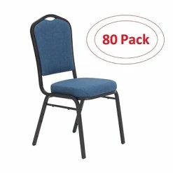 Discount 🌟 National Public Seating Stacking Chairs NPS 9300 Series Deluxe Fabric Upholstered Stack Chair, Natural Blue/Black Sandtex, 80 Pack (9374-BT/80) ⌛