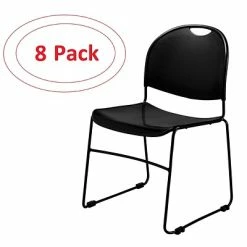Outlet ✨ National Public Seating Stacking Chairs NPS Commercialine 850 Series Ultra Compact Stack Chair, Black, 8 Pack (850-CL/8) ❤️