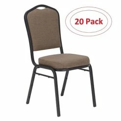 Wholesale 🥰 National Public Seating Stacking Chairs NPS 9300 Series Deluxe Fabric Upholstered Stack Chair, Natural Taupe/Black Sandtex, 20 Pack (9378-BT/20) ❤️