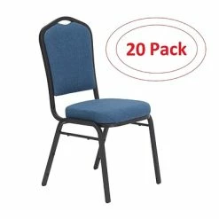 Best deal 😉 National Public Seating Stacking Chairs NPS 9300 Series Deluxe Fabric Upholstered Stack Chair, Natural Blue/Black Sandtex, 20 Pack (9374-BT/20) 🧨