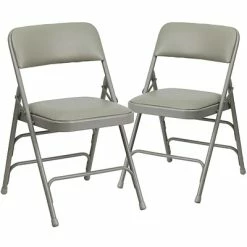 Cheap 🌟 Folding & Stacking Chairs Flash Furniture HERCULES Series Vinyl Folding Chair, Gray, 2/Pack (2HAMC309AVGY) 🥰