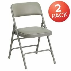 Cheap 🌟 Folding & Stacking Chairs Flash Furniture HERCULES Series Vinyl Folding Chair, Gray, 2/Pack (2HAMC309AVGY) 🥰 -Advantage Shop sp134860809 s7