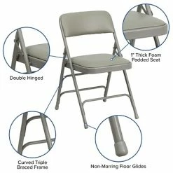 Cheap 🌟 Folding & Stacking Chairs Flash Furniture HERCULES Series Vinyl Folding Chair, Gray, 2/Pack (2HAMC309AVGY) 🥰 -Advantage Shop sp134860819 s7