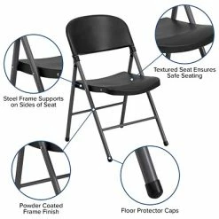 Best deal ✨ Folding & Stacking Chairs Flash Furniture HERCULES Series Plastic Folding Chair, Black/Charcoal, 2/Pack (2DADYCD50) ⌛ -Advantage Shop sp134860845 s7