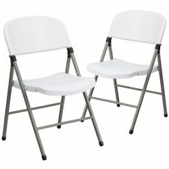 Budget โจ Folding & Stacking Chairs Flash Furniture HERCULES Series Plastic Folding Chair, White, 2/Pack (2DADYCD70WH) โจ