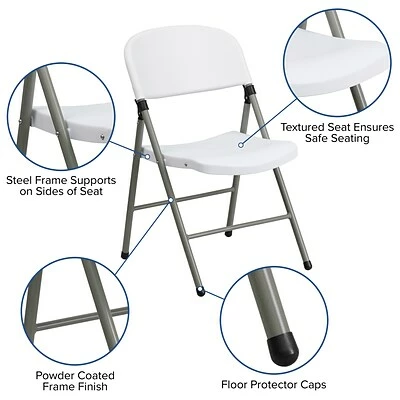 Budget ✨ Folding & Stacking Chairs Flash Furniture HERCULES Series Plastic Folding Chair, White, 2/Pack (2DADYCD70WH) ✨ 8 Budget ✨ Folding & Stacking Chairs Flash Furniture HERCULES Series Plastic Folding Chair, White, 2/Pack (2DADYCD70WH) ✨ - Image 6
