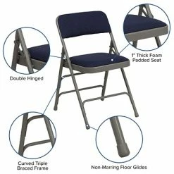 Discount 🎉 Folding & Stacking Chairs Flash Furniture HERCULES Series Fabric Folding Chair, Navy Blue, 2/Pack (2HAMC309AFNVY) 😀 -Advantage Shop sp134860882 s7