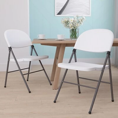 Budget ✨ Folding & Stacking Chairs Flash Furniture HERCULES Series Plastic Folding Chair, White, 2/Pack (2DADYCD70WH) ✨ 4 Budget ✨ Folding & Stacking Chairs Flash Furniture HERCULES Series Plastic Folding Chair, White, 2/Pack (2DADYCD70WH) ✨ - Image 2