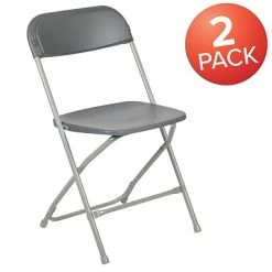 Brand new 🔔 Folding & Stacking Chairs Flash Furniture HERCULES Series Plastic Banquet/Reception Chair, Gray, 2/Pack (2LEL3GREY) 🧨 -Advantage Shop sp134861021 s7