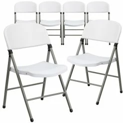 Brand new 😍 Stacking & Folding Chairs Flash Furniture HERCULES Folding Chair, White, 6/Pack (6DADYCD70WH) 🧨