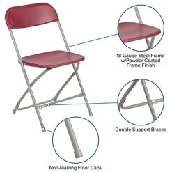 Buy 🔔 Stacking & Folding Chairs Flash Furniture HERCULES Premium Plastic Gaming/Catering/Wedding/School/Barbecue Stacking, Folding & Nesting Chair, Red 💯 -Advantage Shop sp134861527 s7