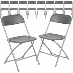Buy 🔔 Stacking & Folding Chairs Flash Furniture HERCULES Premium Catering Events/School/Game Night/Wedding/Barbecue Stacking & Folding Chair, Gray ❤️