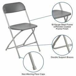 Buy 🔔 Stacking & Folding Chairs Flash Furniture HERCULES Premium Catering Events/School/Game Night/Wedding/Barbecue Stacking & Folding Chair, Gray ❤️ -Advantage Shop sp134861548 s7