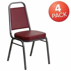 Cheap 🧨 Banquet Chairs Flash Furniture HERCULES Series Vinyl Trapezoidal Banquet Stack Chair, Burgundy (4FDBHF1SVBY) 👍 -Advantage Shop sp137085382 s7