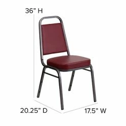 Cheap 🧨 Banquet Chairs Flash Furniture HERCULES Series Vinyl Trapezoidal Banquet Stack Chair, Burgundy (4FDBHF1SVBY) 👍 -Advantage Shop sp137085386 s7