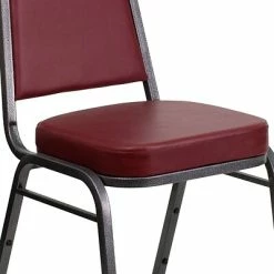 Cheap 🧨 Banquet Chairs Flash Furniture HERCULES Series Vinyl Trapezoidal Banquet Stack Chair, Burgundy (4FDBHF1SVBY) 👍 -Advantage Shop sp137085391 s7