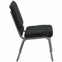 Promo ⭐ Stacking Chairs Flash Furniture HERCULES™ Fabric Patterned Stacking Church Chair With 4 1/4"T Seat, Black (FCH185SVJP02) 😍 -Advantage Shop sp137085484 s7
